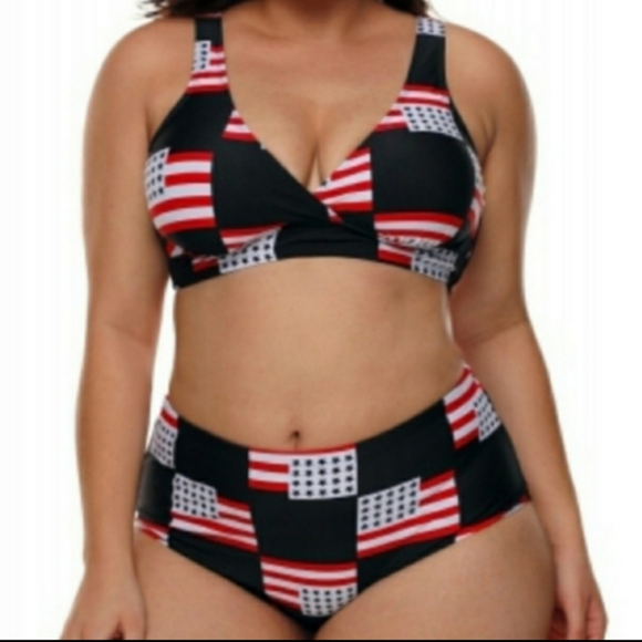 *Plus Size* 🇺🇸🚣‍♀️ 🏊‍♀️🏄‍♀️Flag Swimsuit bathingsuits/swimsuits - Picture 2 of 12